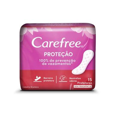 PROTETOR DIáRIO CAREFREE PROTEçãO SEM PERFUME 15 UNIDADES