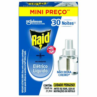 REPELENTE ELéTRICO RAID LíQUIDO REFIL 21,9ML 30 NOITES
