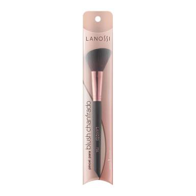 PINCEL PARA MAQUIAGEM LANOSSI PARA BLUSH CHANFRADO ROSE BLACK F06 - xpto