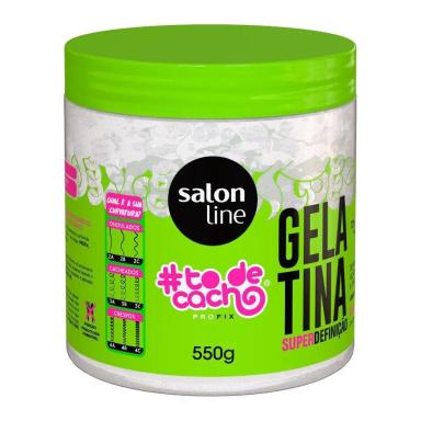 SALON LINE, GELATINA CAPILAR, TODECACHO, SUPER DEFINIçãO, VEGANA - CABELOS ONDULADOS, CACHEADOS E CRESPOS, 550 G