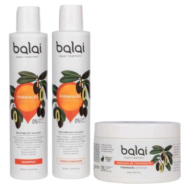 KIT COMPLETO PARA CABELOS RESSECADOS E COM FRIZZ - BALAI