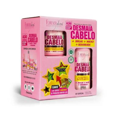 KIT DESMAIA CABELO SHAMPOO 300ML MáSCARA 200G – FOREVER LISS