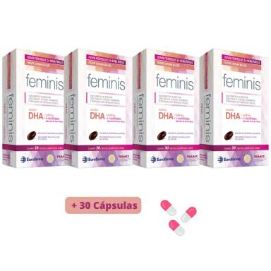KIT 4 CXS + 30 SUPLEMENTO FEMINIS ÔMEGA 3 DHA - EUROFARMA