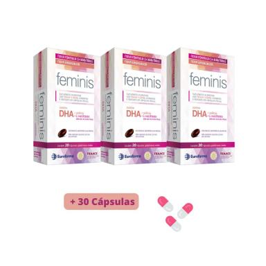 KIT 3 CXS + 30 SUPLEMENTO FEMINIS ÔMEGA 3 DHA - EUROFARMA