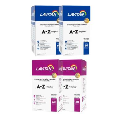 KIT C2 SUPLEMENTO ALIMENTAR ORIGINAL E MULHER C60 - LAVITAN