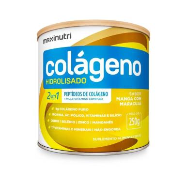 COLáGENO HIDROLISADO 2EM1 - 250G - MANGA COM MARACUJá -MAXINUTRI