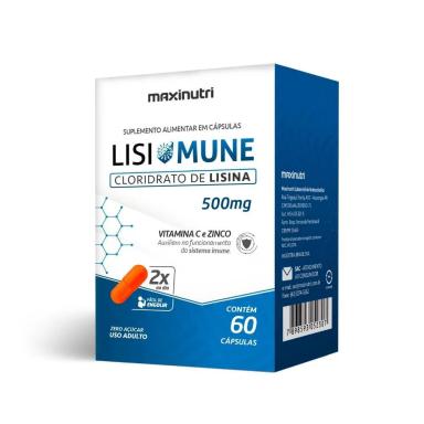 LISIMUNE (LISINA/VITAMINA C/ZINCO) - 60 CáPS. - MAXINUTRI