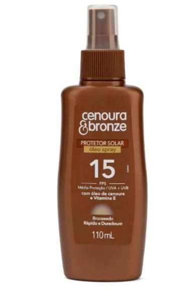 PROTETOR SOLAR CENOURA &amp;amp;AMP; BRONZE ÓLEO SPRAY FPS15 110ML