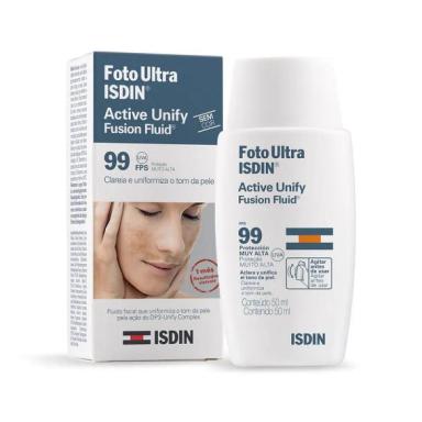 PROTETOR SOLAR FACIAL FOTO ULTRA ISDIN ACTIVE UNIFY SEM COR FPS 99 - 50ML