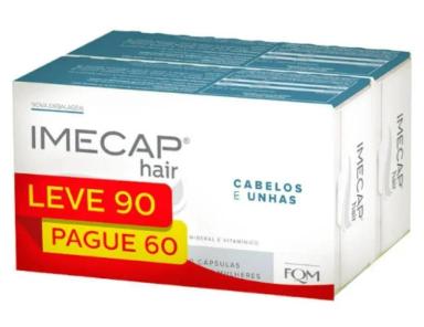 KIT IMECAP HAIR CABELOS E UNHAS LEVE 90 PAGUE 60