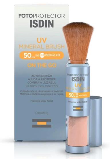 PROTETOR FACIAL EM Pó ISDIN UV BRUSH MINERAL FPS50 2G
