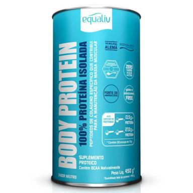 SUPLEMENTO EM Pó EQUALIV BODY PROTEIN PROTEíNABODY PROTEIN SABOR NEUTRO EM LATA 450 G