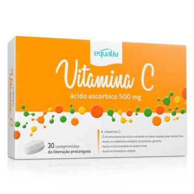 SUPLEMENTO EM COMPRIMIDOS EQUALIV PREMIUM VITAMINA C 500MG SABOR NEUTRO EM CAIXA DE 300G 30 UN
