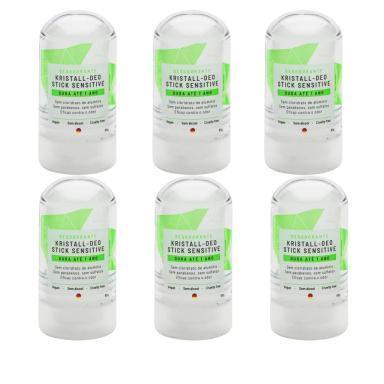 KIT DESODORANTE STICK KRISTALL SENSITIVE - ALVA 60G 6 UNIDS