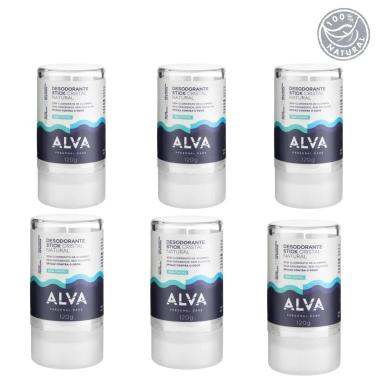 DESODORANTE NATURAL PEDRA CRISTAL ALVA ALEMANHA KIT (6 UNID)