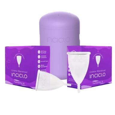 KIT 2 COLETORES MENSTRUAL CáPSULA TODOS OS TAMANHOS INCICLO VOCê SEMPRE LIVRE DE ABSORVENTES A UN + B UN