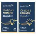 KIT 2 ÔMEGA3 FOSFATIX RICO DHA CERTIFICADO PURAVIDA ORIGINAL SEM Sabor