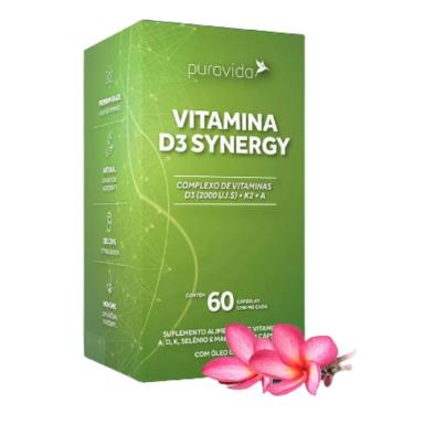 VITAMINA D3 SYNERGY PURAVIDA 2.000U.I.S K2 MK7, 60 CáPSULAS
