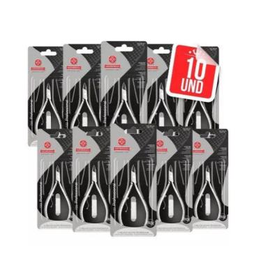 KIT 10 ALICATES DE CUTICULA PROFISSIONAL INOX 722 - MUNDIAL