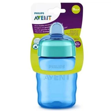 COPO EASY SIP CUP COM BICO DE SILICONE MENINO 260ML PHILIPS AVENT SCF553/05