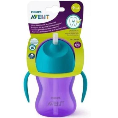 COPO COM CANUDO 200ML CURVADO DINOSSAURO ROXO/AZUL PHLIPS AVENT SCF796/02