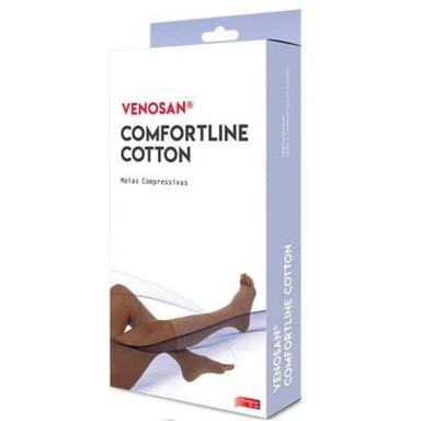 Meia 3/4 Média Compressão 20-30mmHg Aberta Bege XXG Cotton Ziper