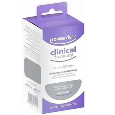 FIO DENTAL DENTES 500M MENTA POWERDENT ECONôMICO CLINICAL 2140
