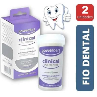 KIT 2 FIO DENTAL DENTES 500M MENTA POWERDENT ECONôMICO
