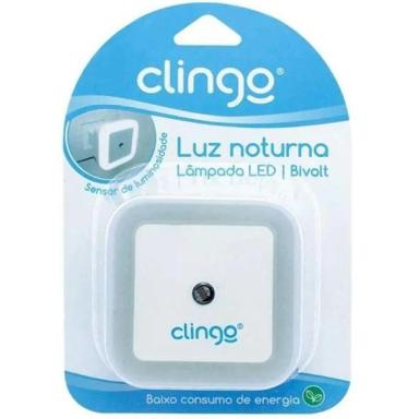 LUZ NOTURNA LED MINI LUMINARIA ABAJUR DE TOMADA C/ SENSOR CLINGO