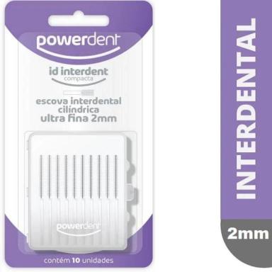 ESCOVA INTERDENTAL POWERDENT CILINDRICA 2MM 10 UNIDADES 1234