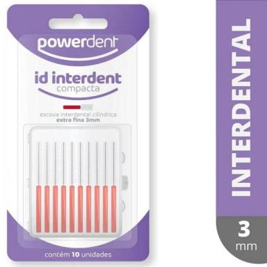 ESCOVA INTERDENTAL POWERDENT CILINDRICA 3MM 10 UNIDADES 1236