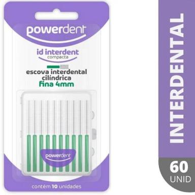 ESCOVA INTERDENTAL POWERDENT CILINDRICA 4MM 60 UNIDADES 1238