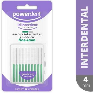 ESCOVA INTERDENTAL POWERDENT CILINDRICA 4MM 10 UNIDADES 1238