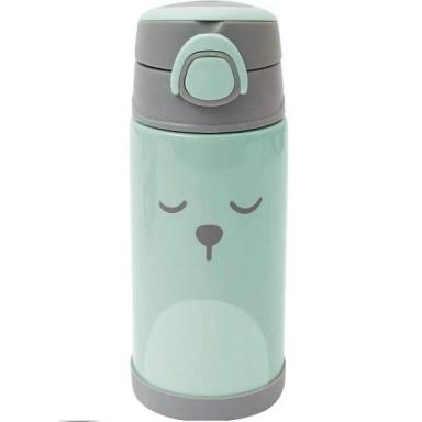 GARRAFA TERMICA INFANTIL COM CANUDO GUMY 400ML VERDE BUBA 12111