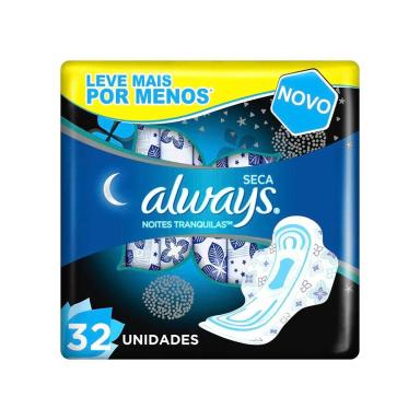 ABSORVENTE ALWAYS COM ABAS SECA NOTURNO LV32 PG26