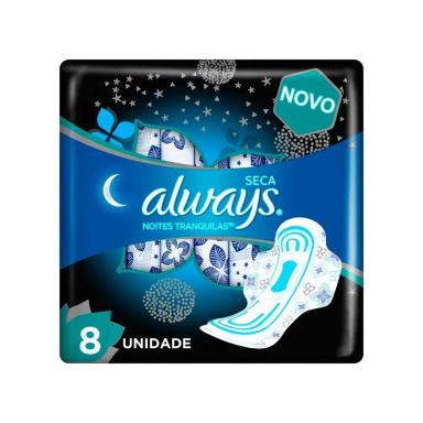 ABSORVENTE ALWAYS COM ABAS NOTURNO SECA C/8UN