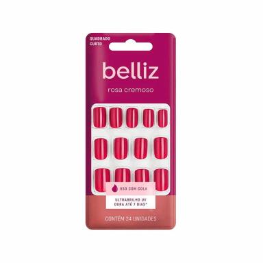 UNHAS POSTIçAS BELLIZ ROSA CREMOSO