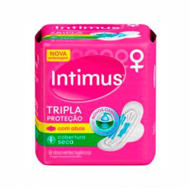 ABSORVENTE INTIMUS COM ABAS TRIPLA PROTEçãO SECA C/8UN