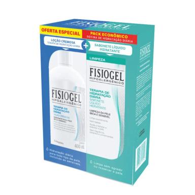MEGALABS FISIOGEL KIT LOçãO CREMOSA 400ML+ SABONETE LíQUIDO HIDRATANTE 150ML