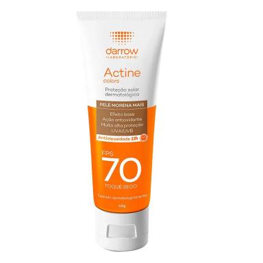 DARROW ACTINE COLORS PROTETOR SOLAR  PELE MORENA MAIS FPS 70 TOQUE SECO 40G