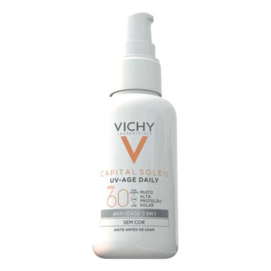 VICHY CAPITAL SOLEIL UV AGE DAILY PROTETOR SOLAR FACIAL FPS60 SEM COR 40G