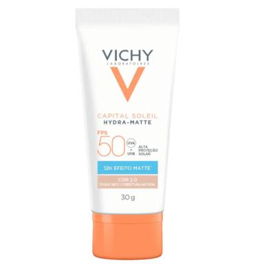 VICHY CAPITAL SOLEIL HYDRA-MATTE PROTETOR SOLAR FACIAL FPS50 COR 2.0 30G