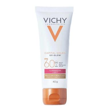 VICHY CAPITAL SOLEIL UV GLOW FPS60 PELE CLARA A MéDIA CLARA 40G