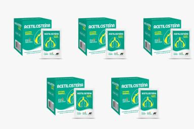 KIT 5UNI ACETILCISTEINA 600MG C/ 16 SACHêS - EUROFITO