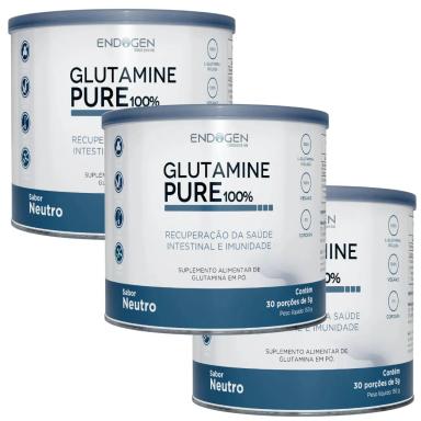 KIT 3UNI GLUTAMINE PURE 100% 150G - ENDOGEN