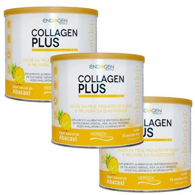 KIT 3UNI COLLAGEN PLUS VERISOL ABACAXI POTE 150G - ENDOGEN