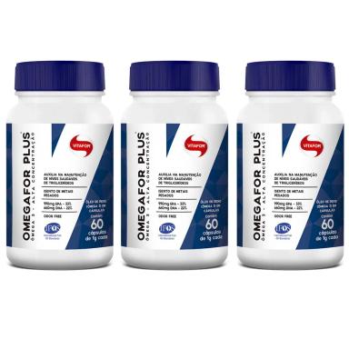 KIT 3UNI ÔMEGAFOR PLUS 1000MG 60 CáPS - VITAFOR