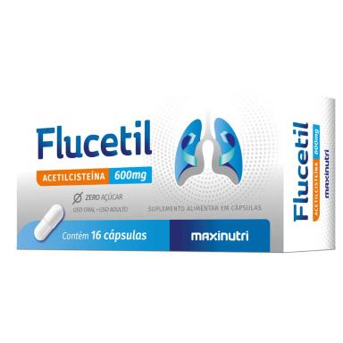 FLUCETIL ACETILCISTEíNA 600MG 16 CáPS - MAXINUTRI