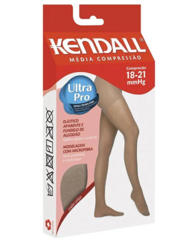 MEIA CALçA KENDALL SUAVE COMPRESSãO COM PONTEIRA 18-21MMHG PRETA G