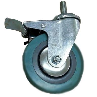RODA PNEU MACIçO 5&amp;quot; C/GARFO/FREIO CAD HIGIêNICA ACMF302W-UND